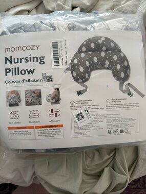 Momcozy Gray Cloud Nursing Pillow - Soft Support for Feeding
